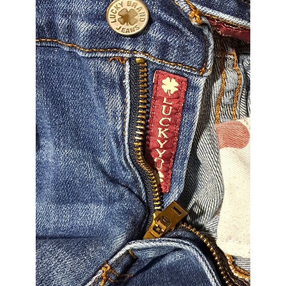 Y2K Lucky Brand Sofia Bootcut Jeans Size 12/31 Red Zipper Tape Clover Rope Pocke - Picture 11 of 12